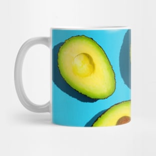 Simple Avocado Pattern on blue background Mug